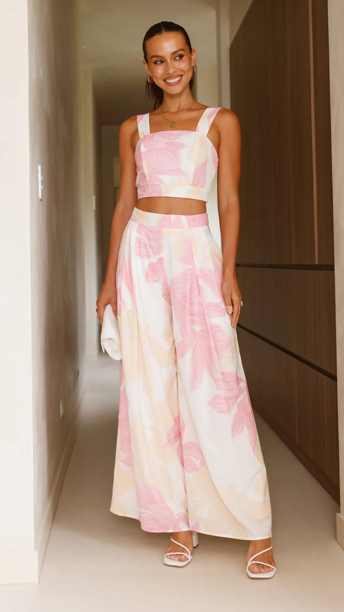 Noa Top and Pants Set - Pink Print