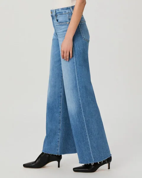 Pa8367 Raw Hem Wide Leg Jean