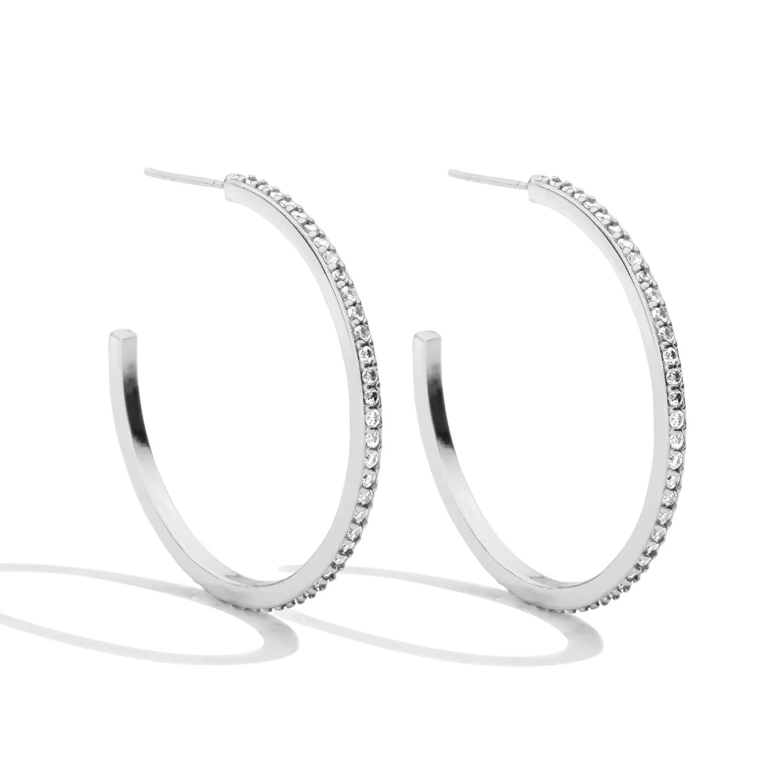 Pave Medium Hoops
