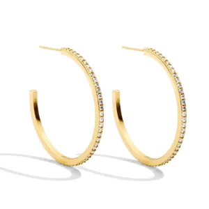 Pave Medium Hoops