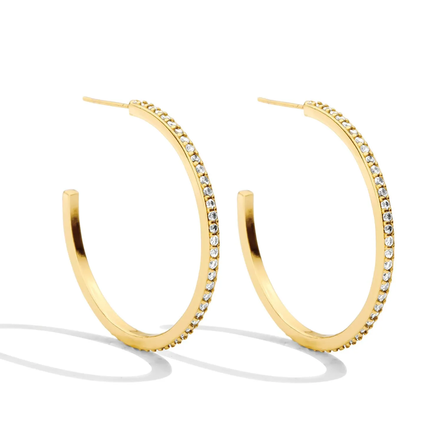 Pave Medium Hoops