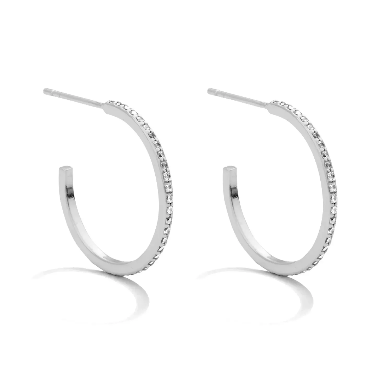Pave Small Hoops