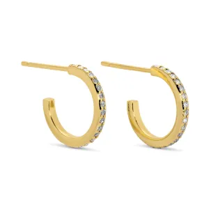 Pave Small Hoops