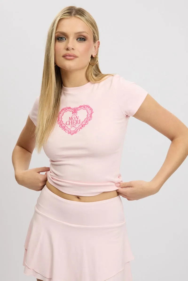 Pink Graphic Tee Short Sleeve