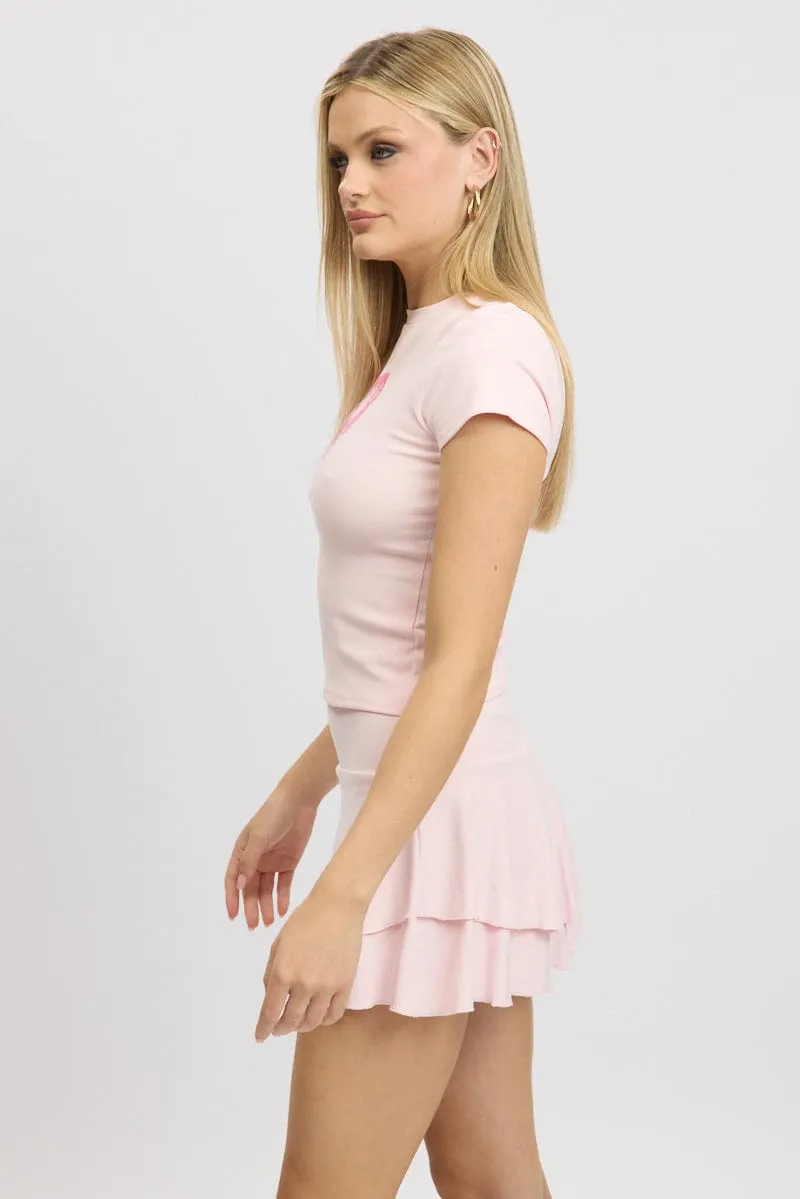Pink Graphic Tee Short Sleeve