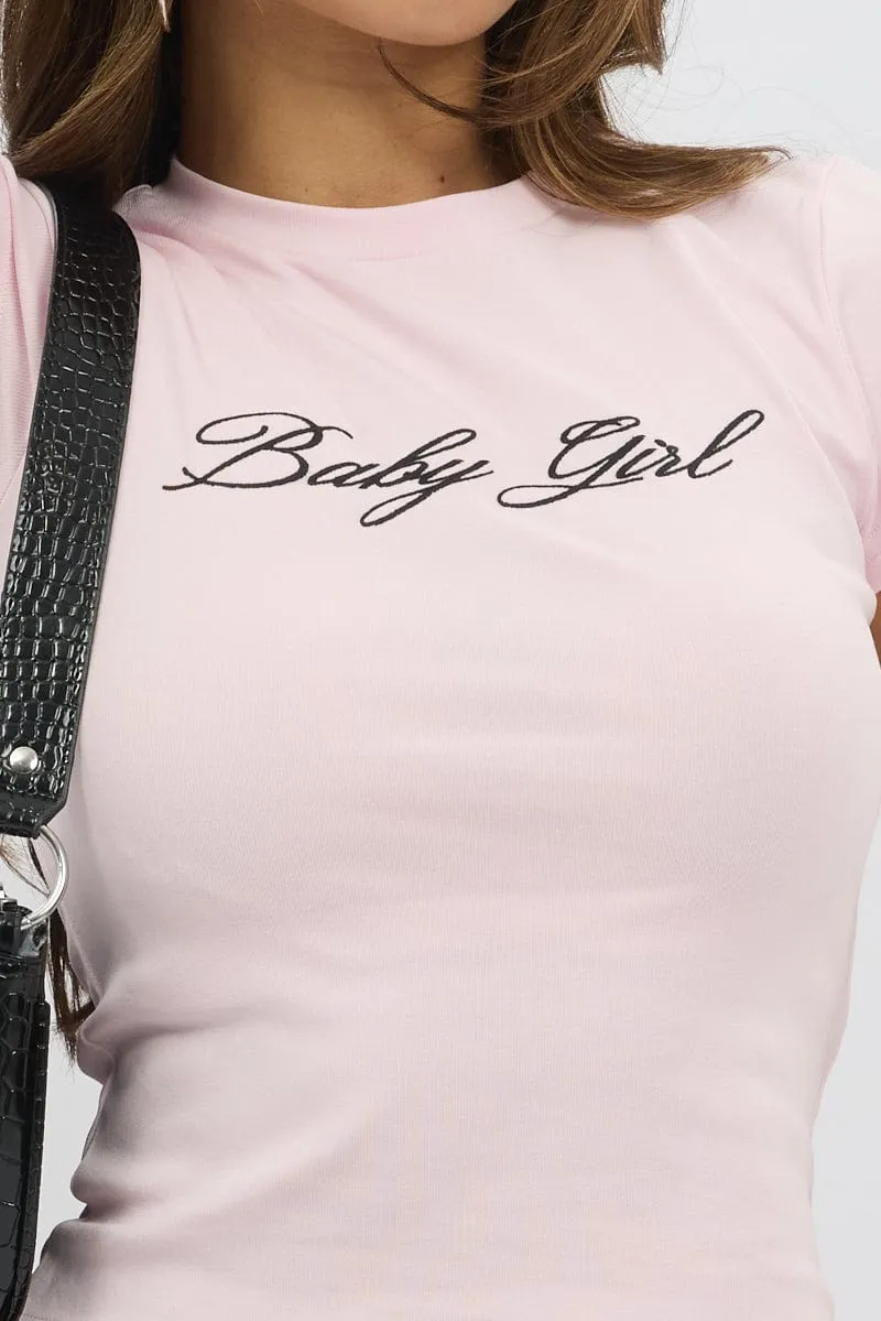 Pink Graphic Tee Short Sleeve