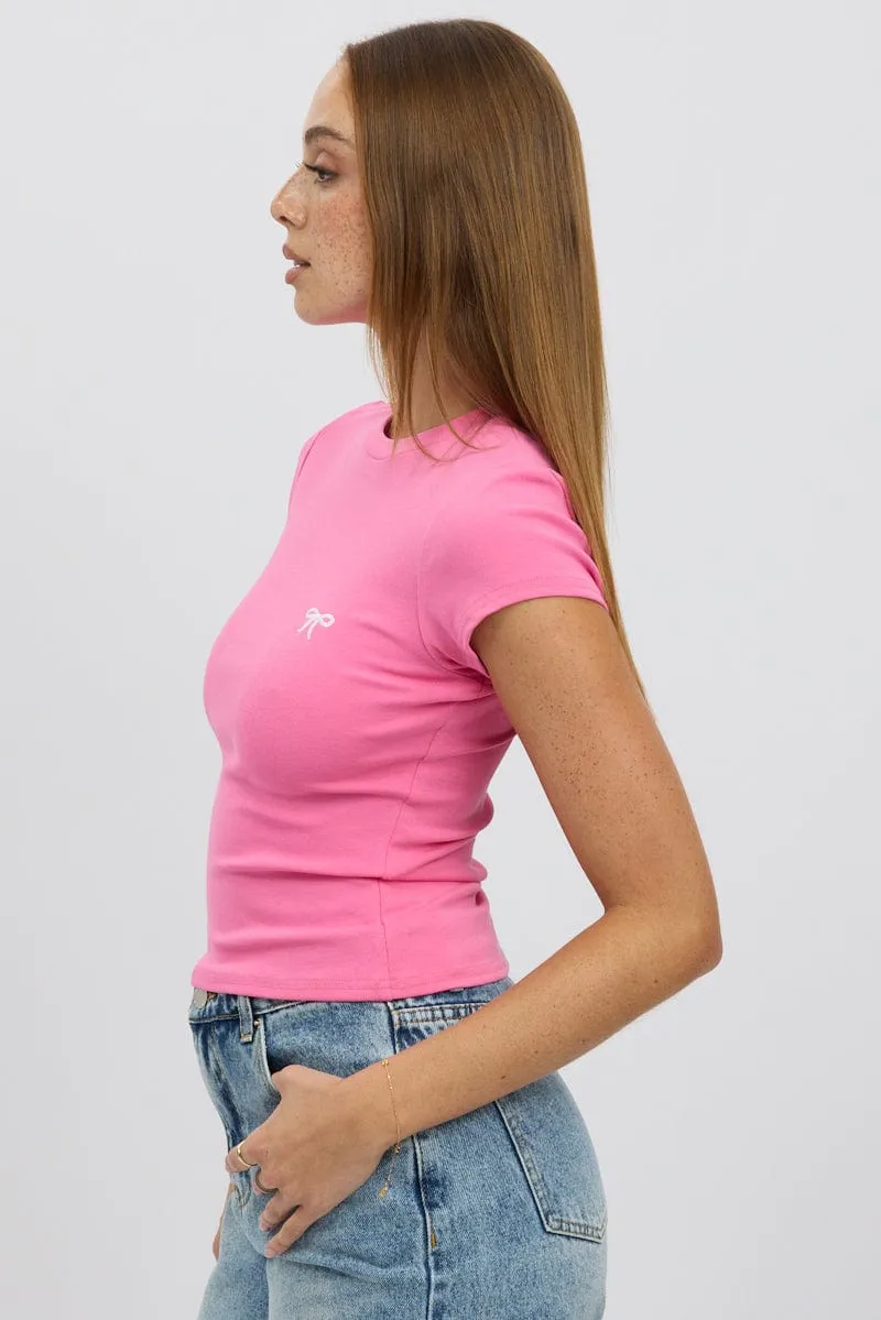 Pink Graphic Tee Short Sleeve