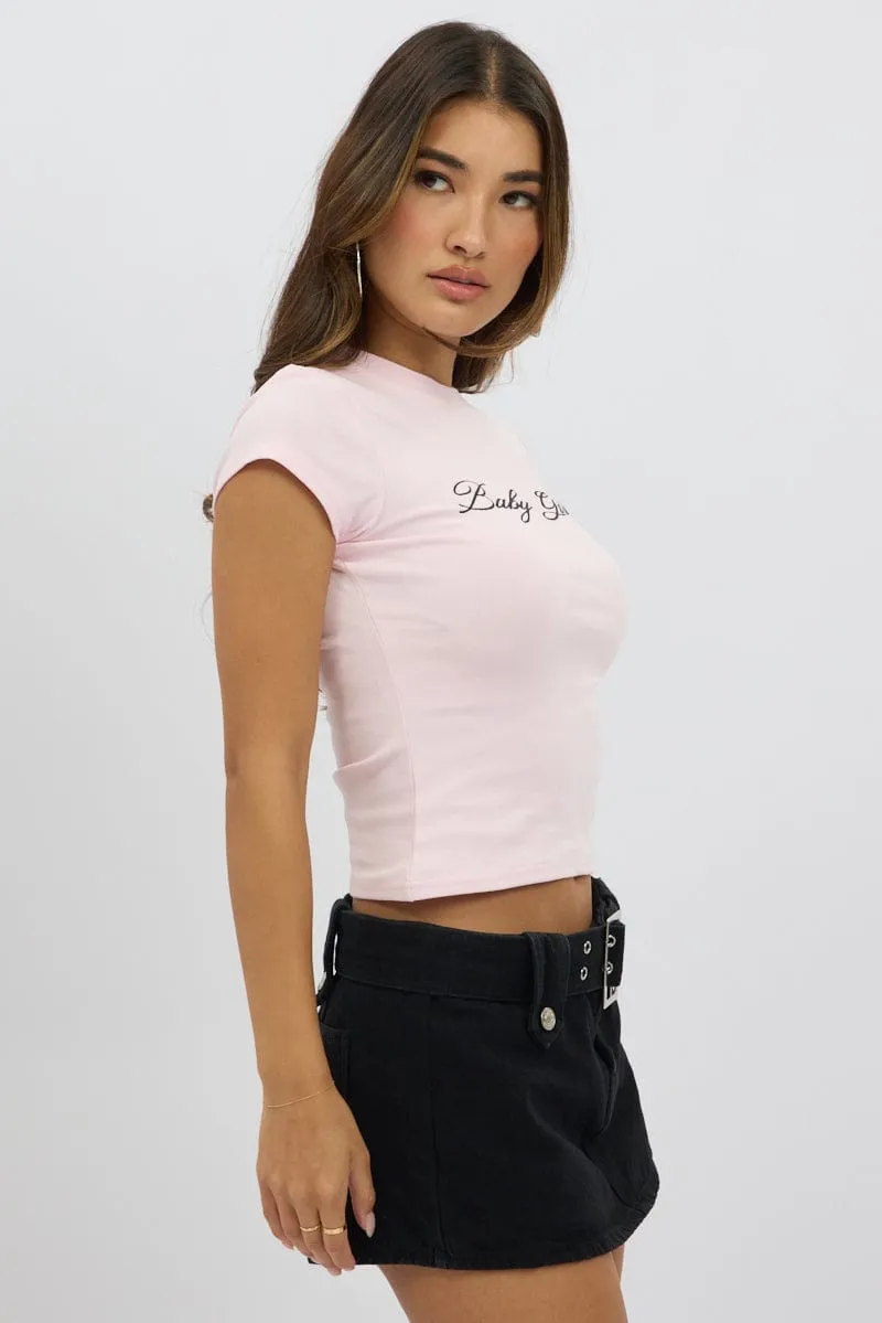 Pink Graphic Tee Short Sleeve
