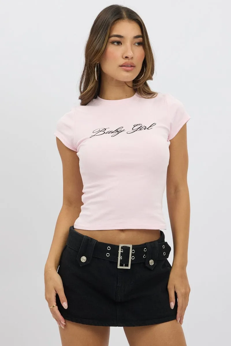 Pink Graphic Tee Short Sleeve