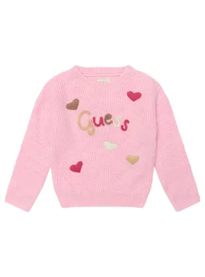 Pink Long Sleeve Knit Sweater (2–7)