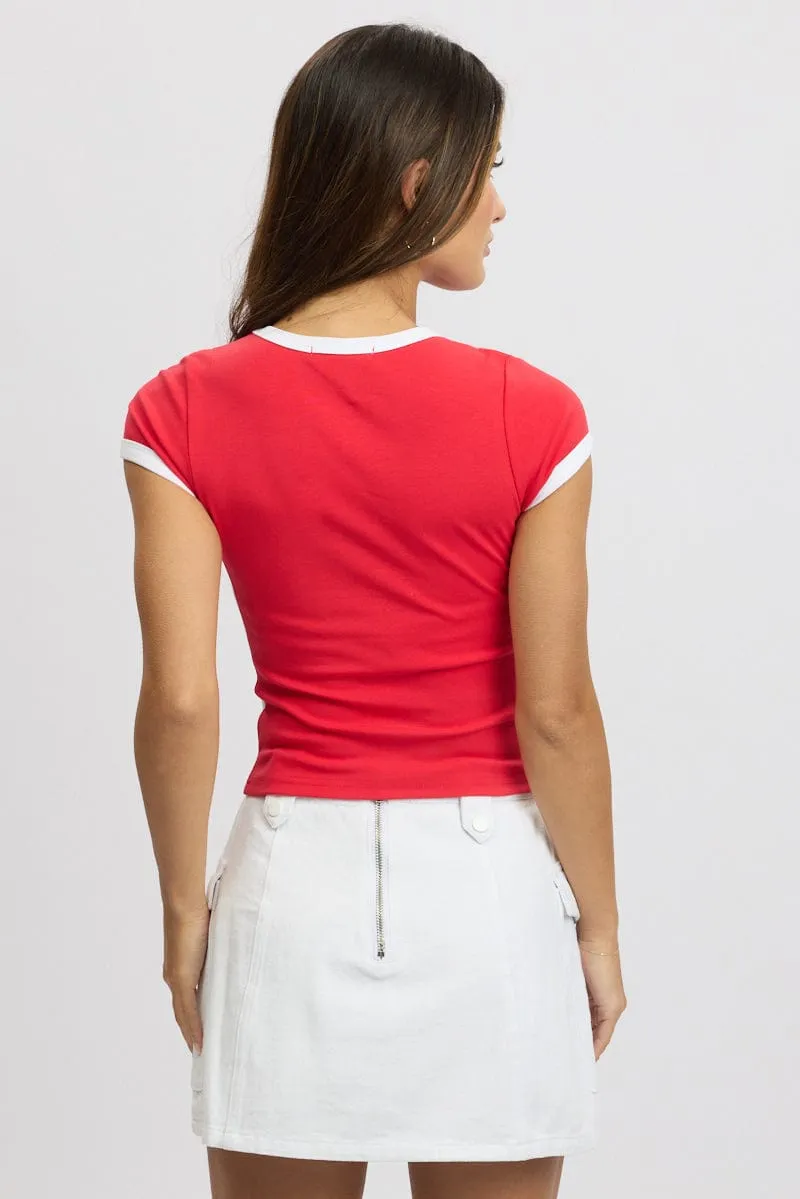 Red Graphic Tee Short Sleeve