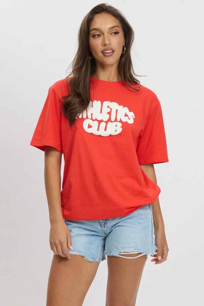Red Graphic Tee Short Sleeve