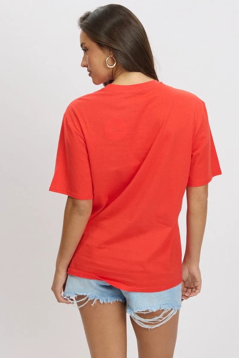 Red Graphic Tee Short Sleeve