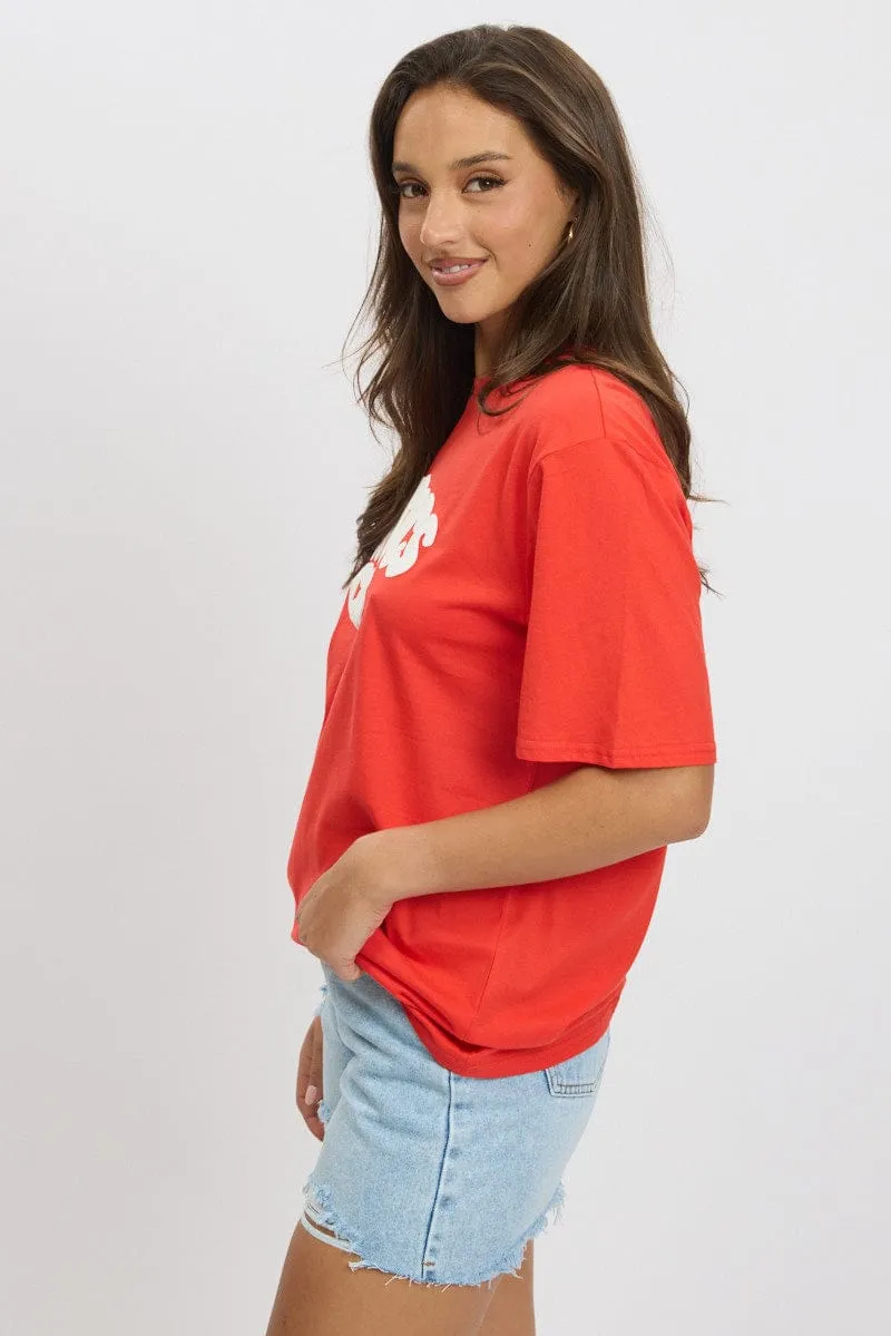 Red Graphic Tee Short Sleeve