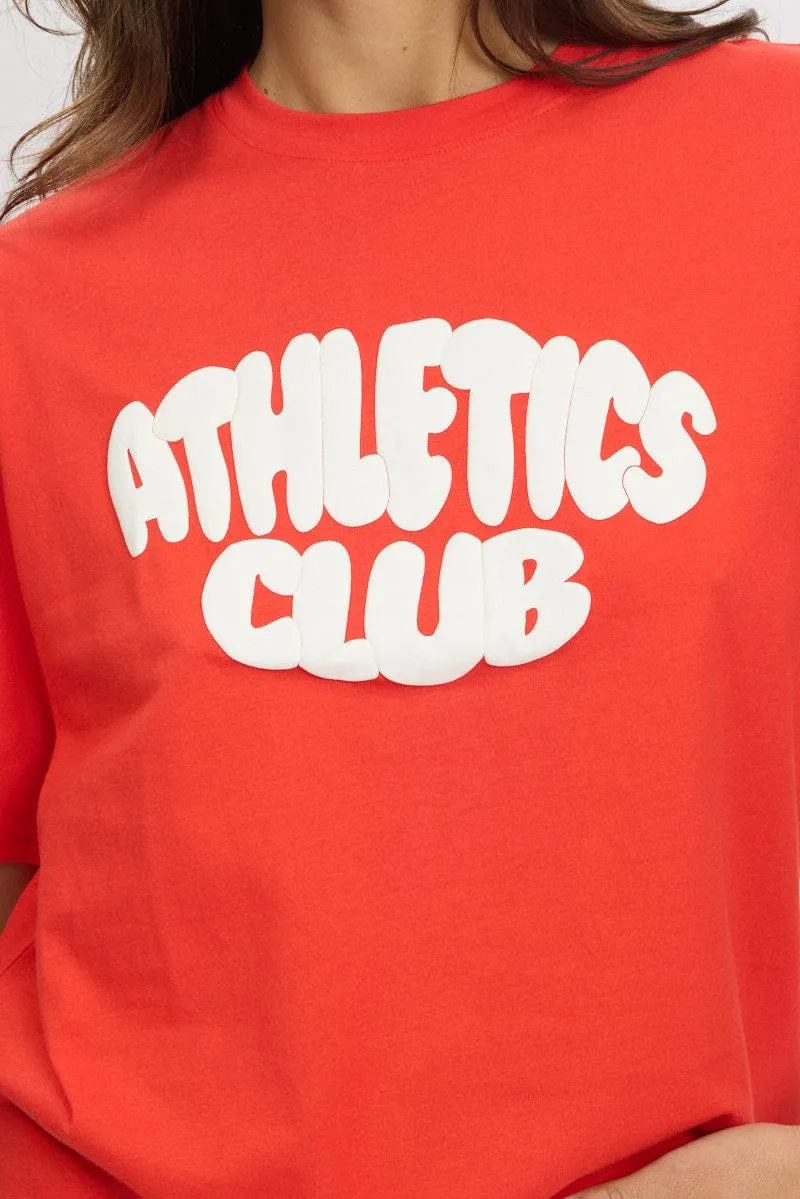 Red Graphic Tee Short Sleeve