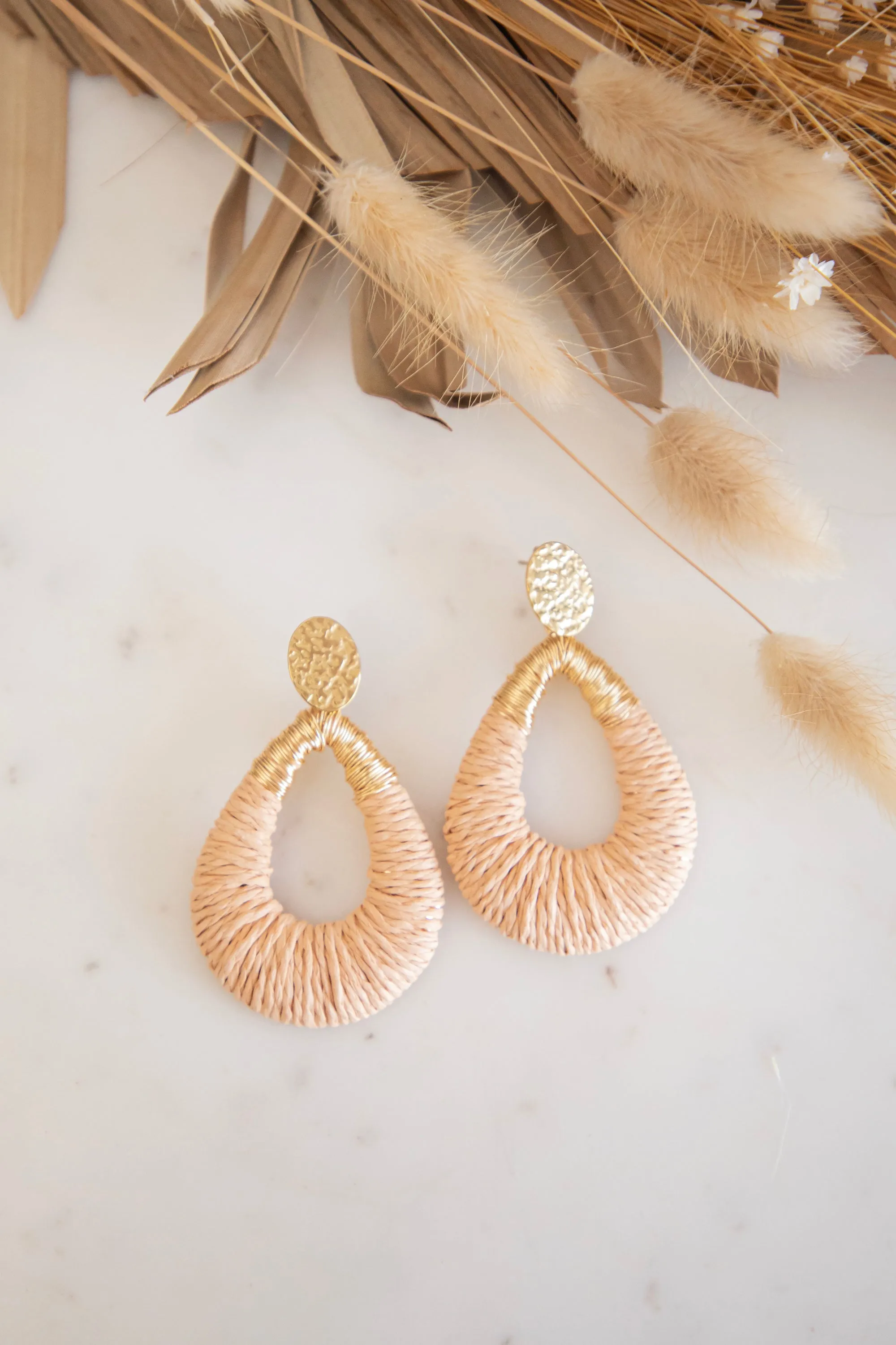 Rotan Drop Camel/Gold - Oorbellen