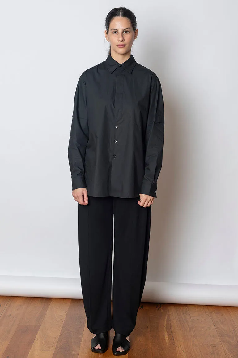 Shirt With Slits - Jet Black