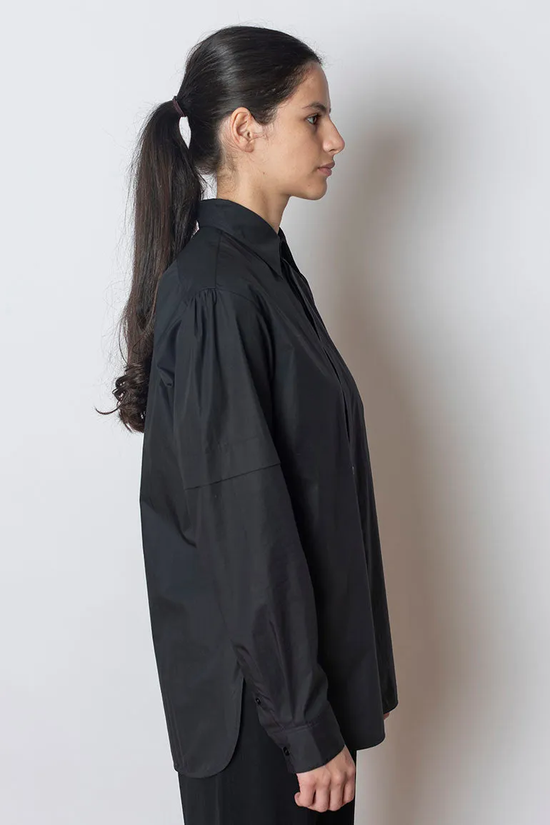 Shirt With Slits - Jet Black