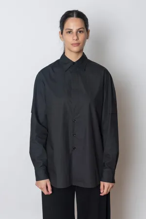 Shirt With Slits - Jet Black