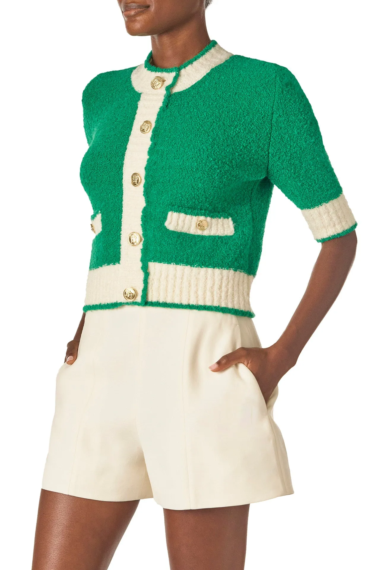 Short Sleeve Knit Cardigan