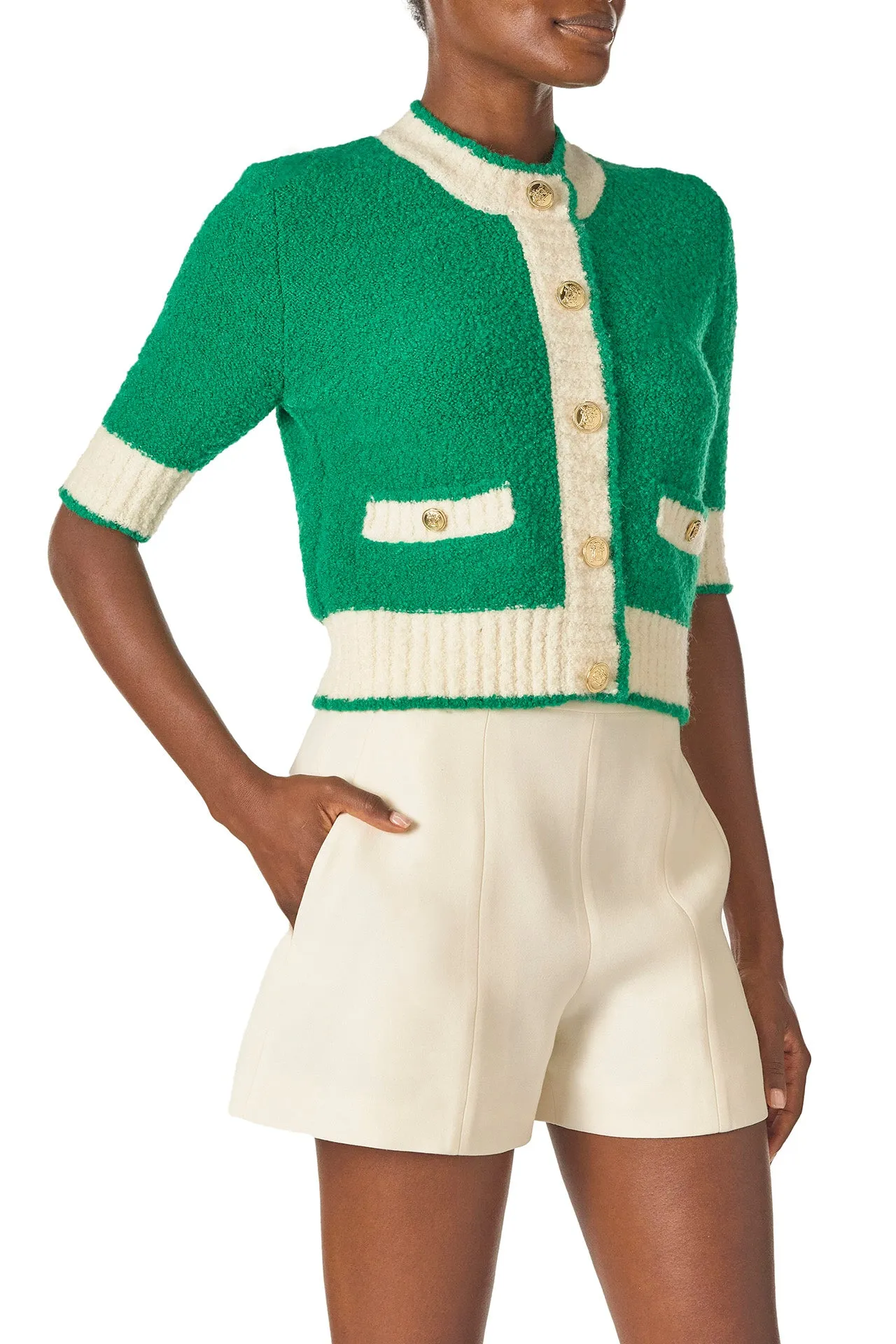 Short Sleeve Knit Cardigan