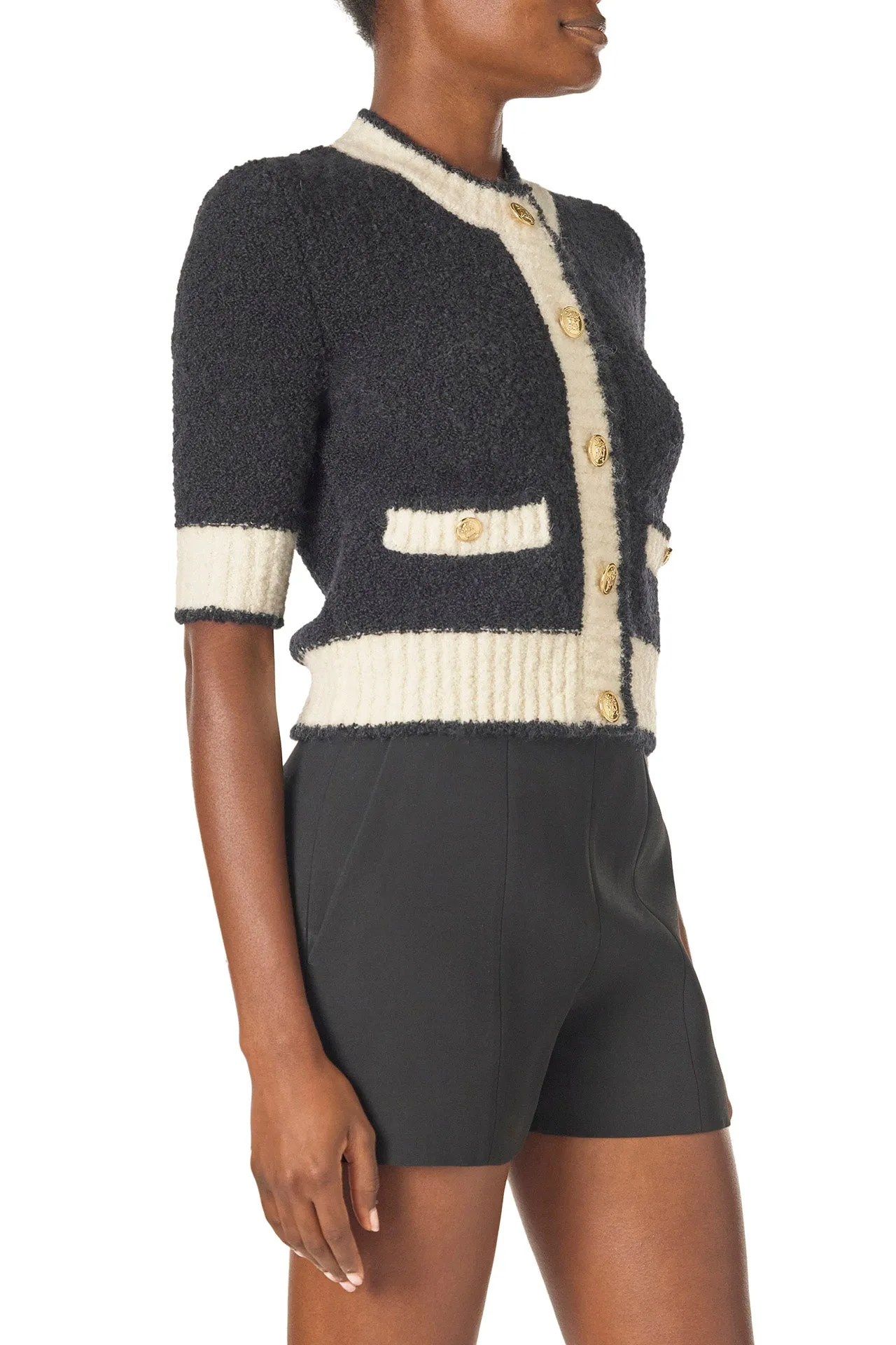 Short Sleeve Knit Cardigan