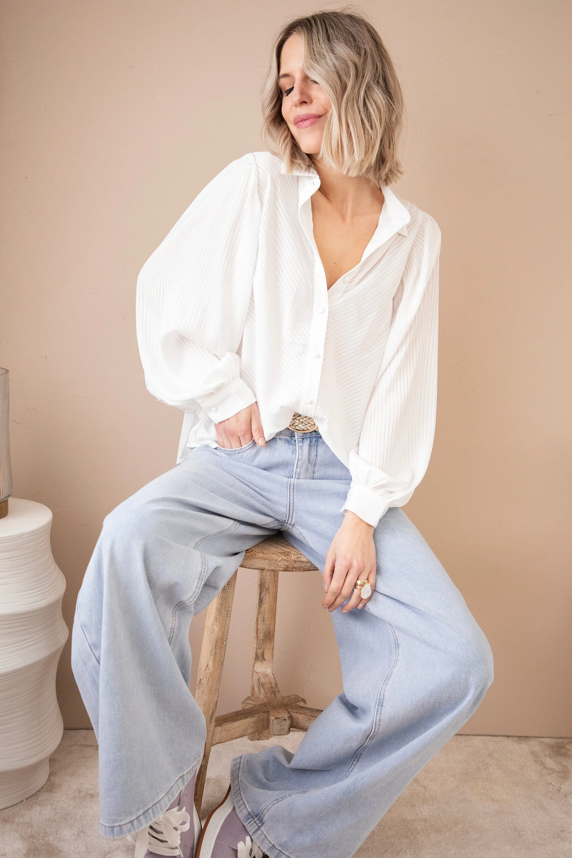Sophisticated Stripes White - Blouse