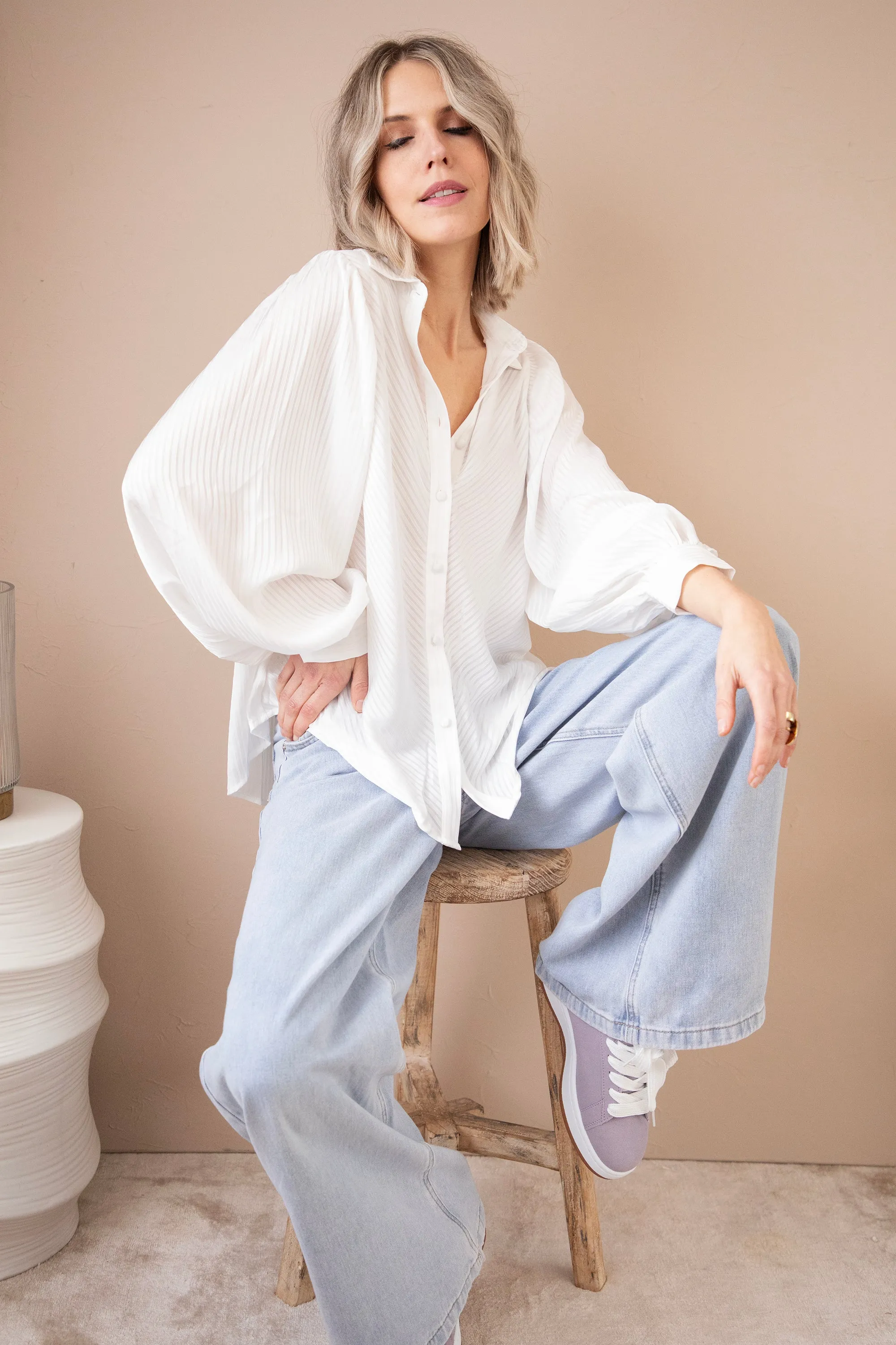 Sophisticated Stripes White - Blouse