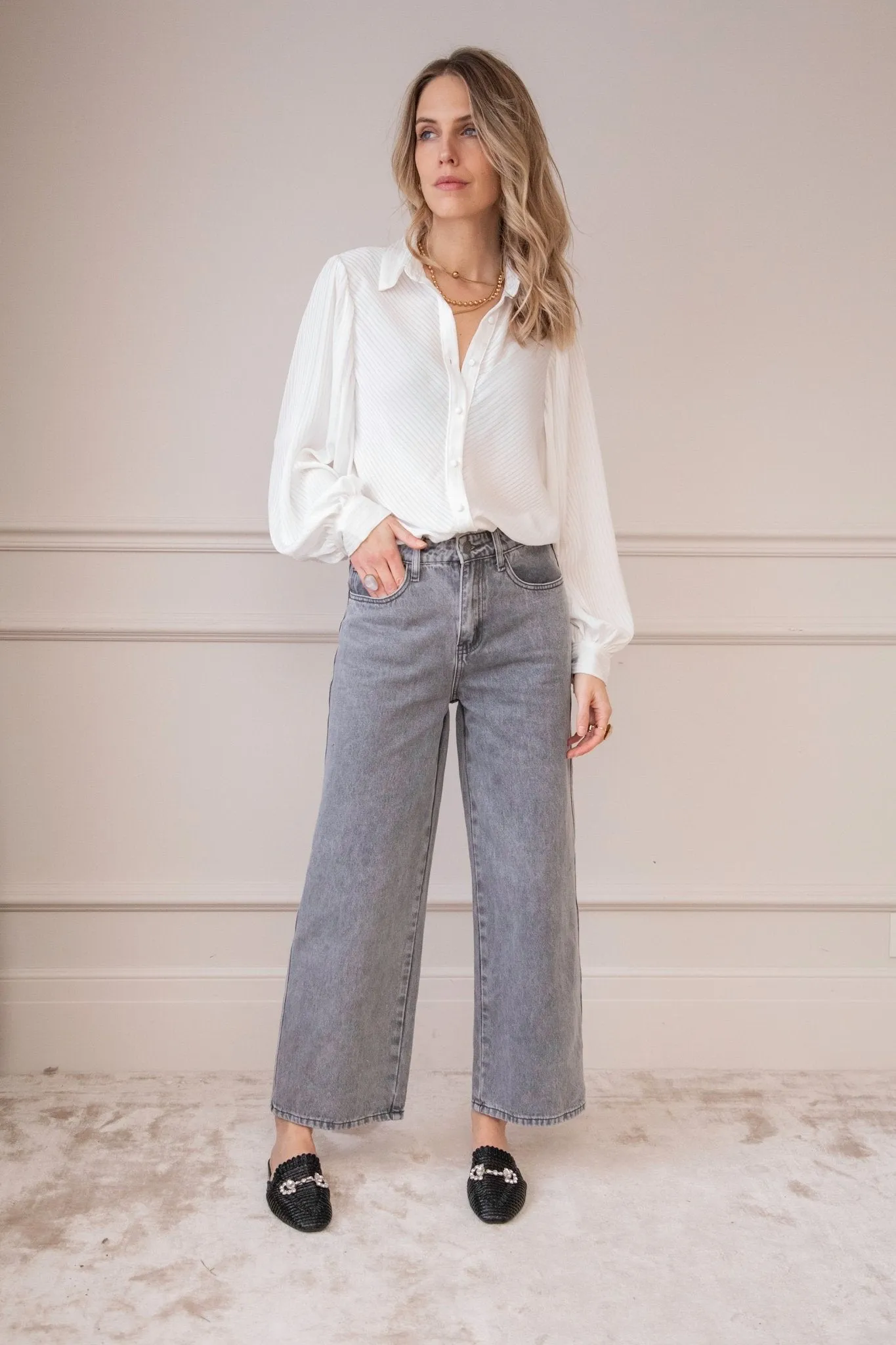 Sophisticated Stripes White - Blouse