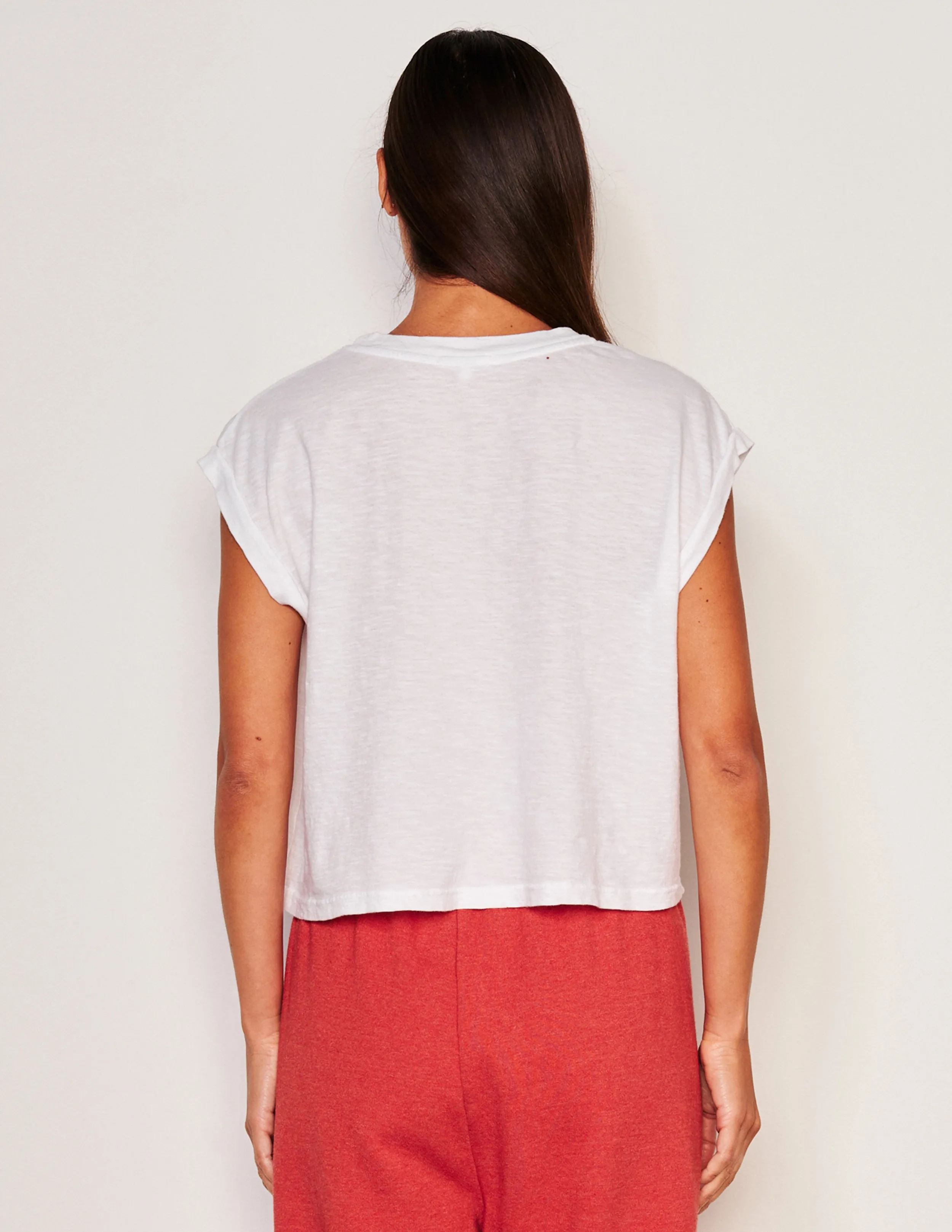 Sundry Cali Love Muscle Tank in Optic White