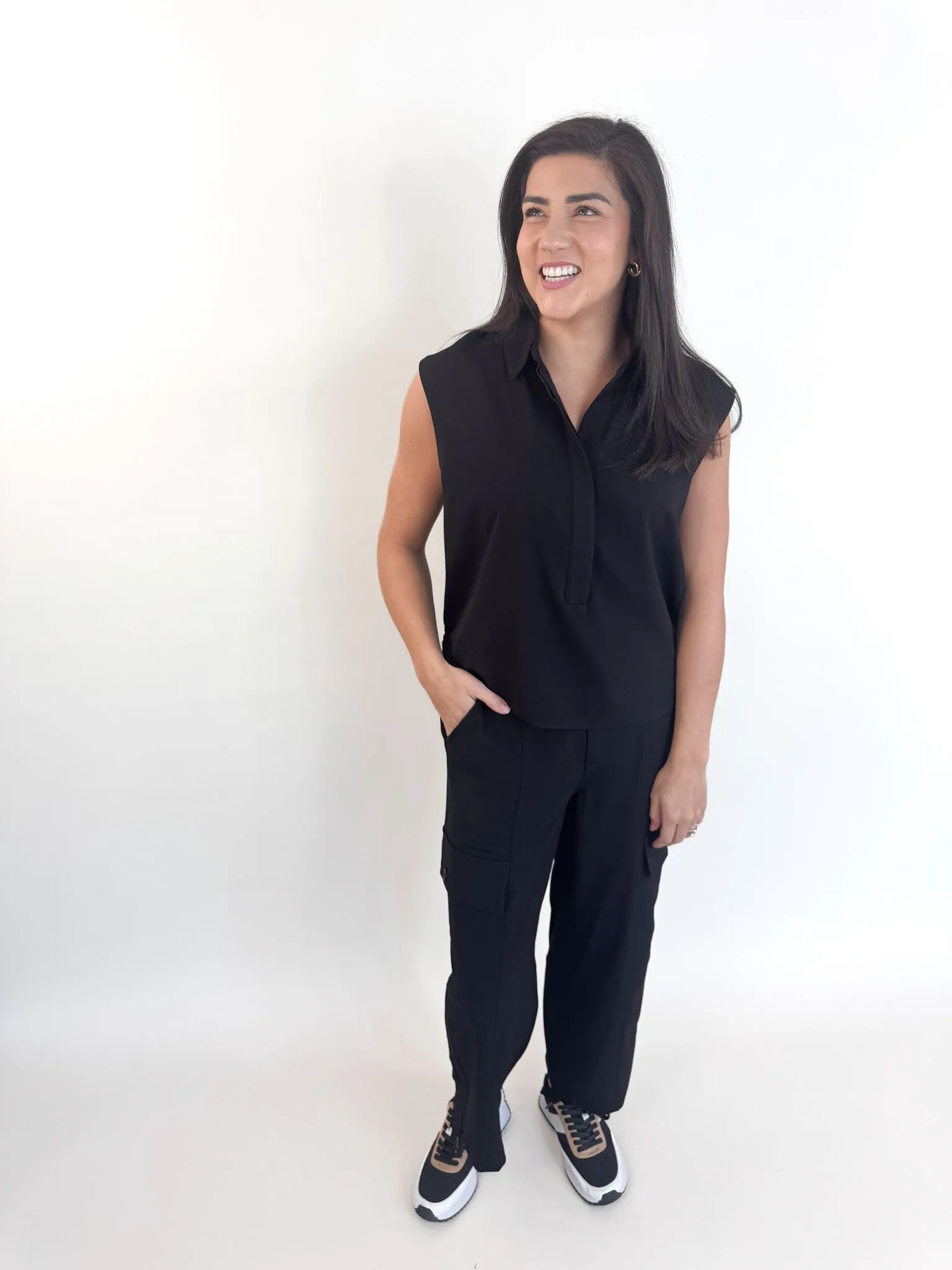 Suzie Sleeveless Elastic Waist Blouse