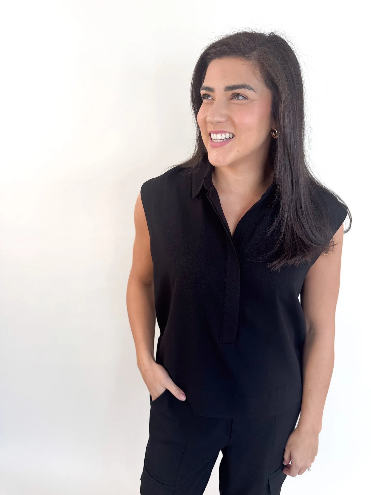 Suzie Sleeveless Elastic Waist Blouse