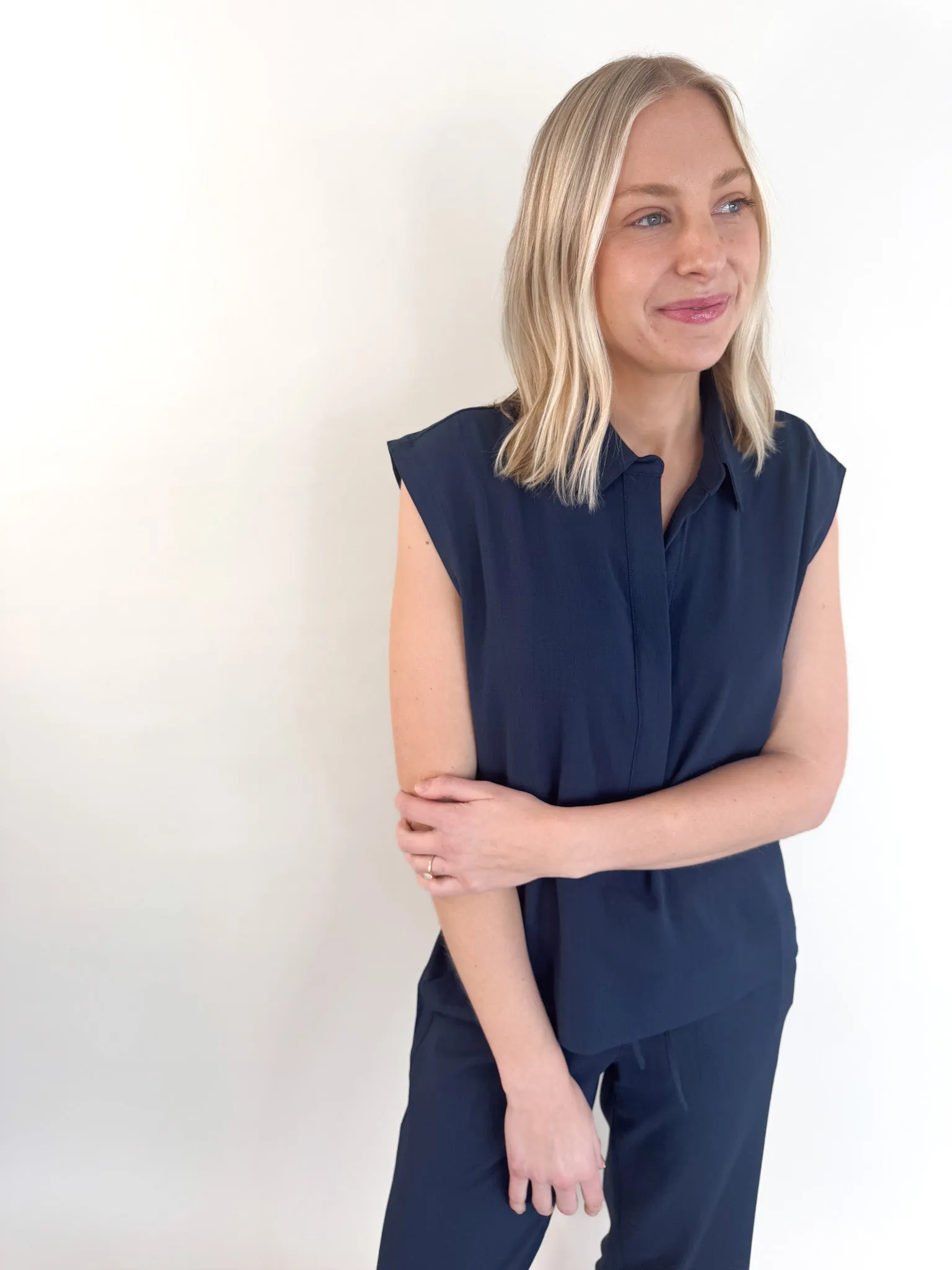 Suzie Sleeveless Elastic Waist Blouse
