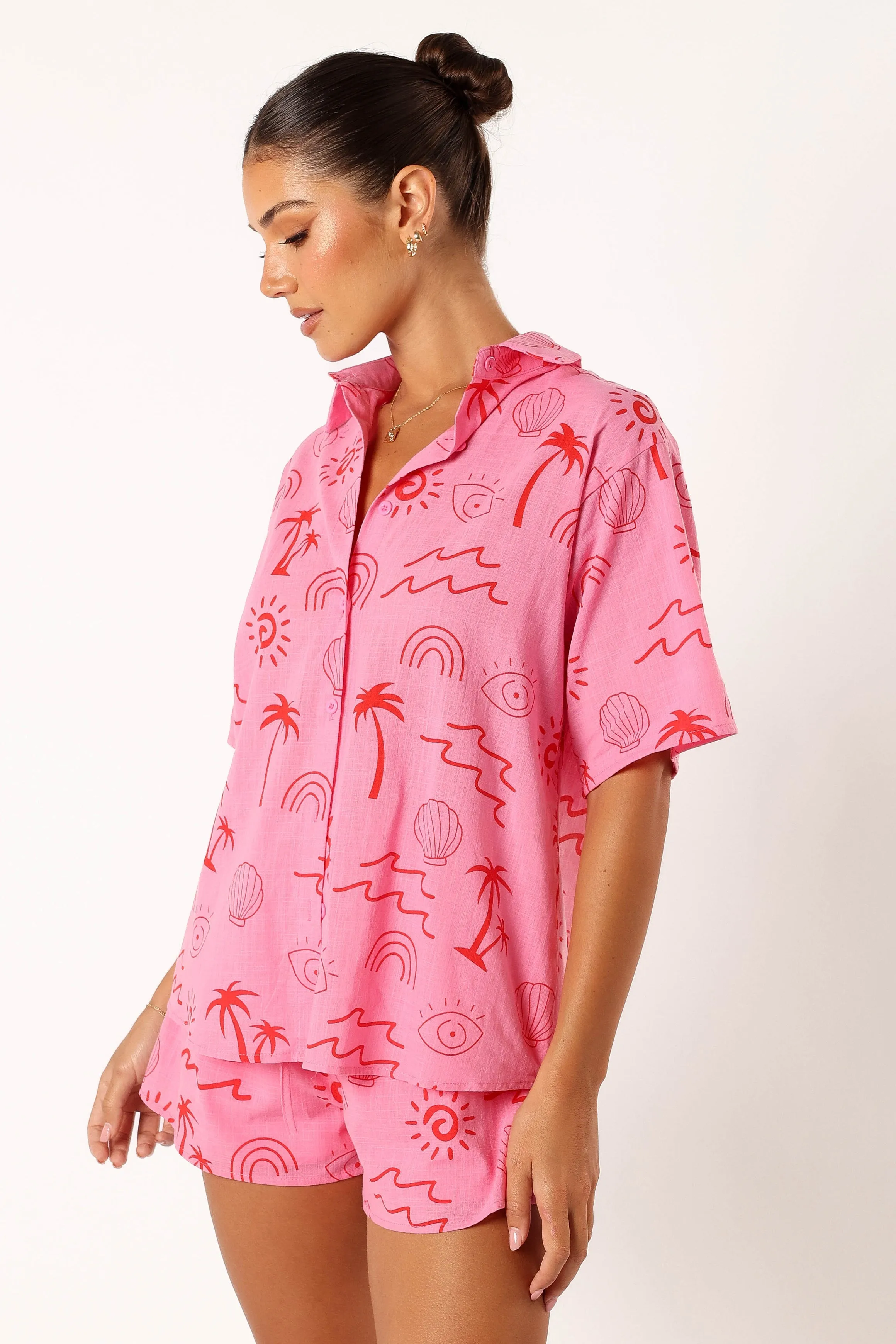 Tally Short Set - Pink Red