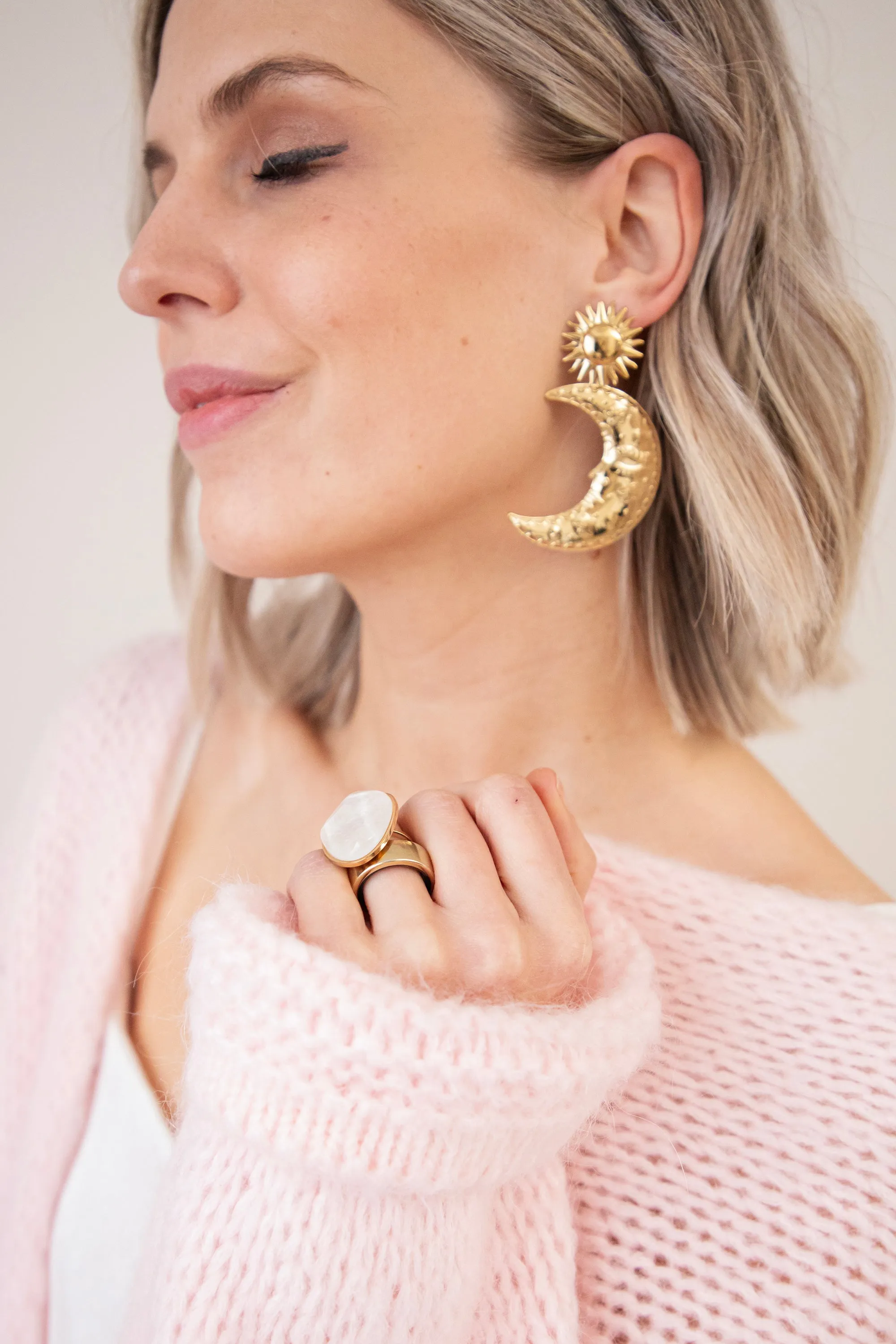 To The Moon And Back Gold - Oorbellen