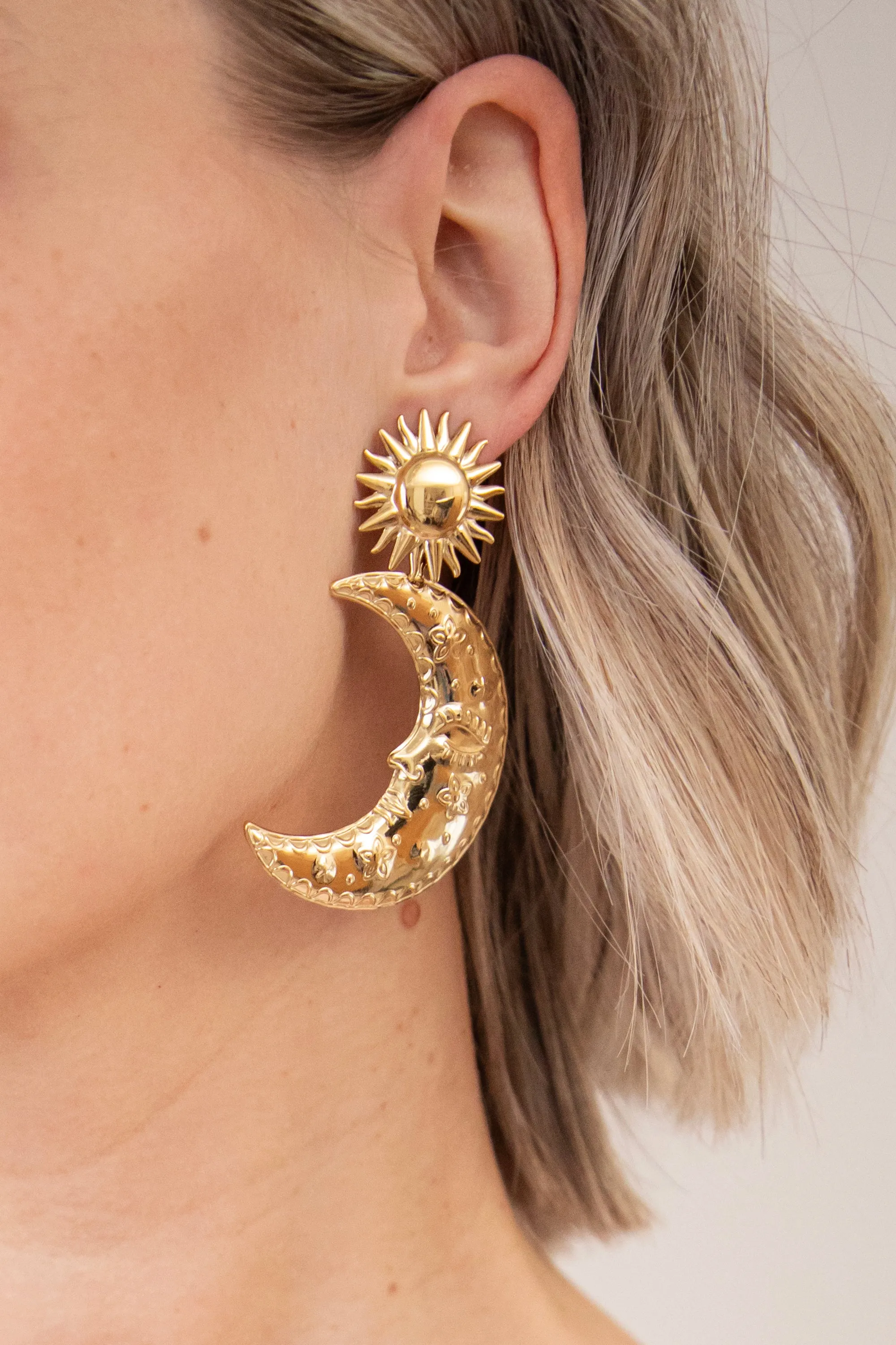 To The Moon And Back Gold - Oorbellen