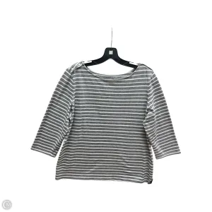 Top 3/4 Sleeve By Croft And Barrow In Blue & White, Size: Xl