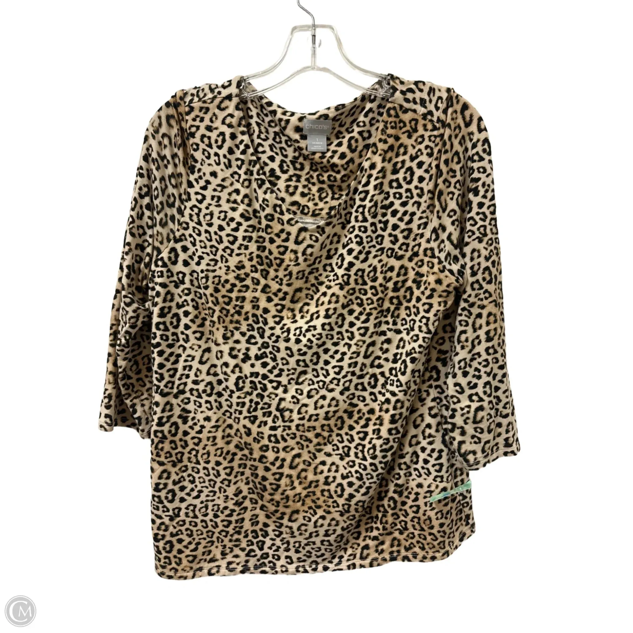 Top Long Sleeve By Chicos In Animal Print, Size: M