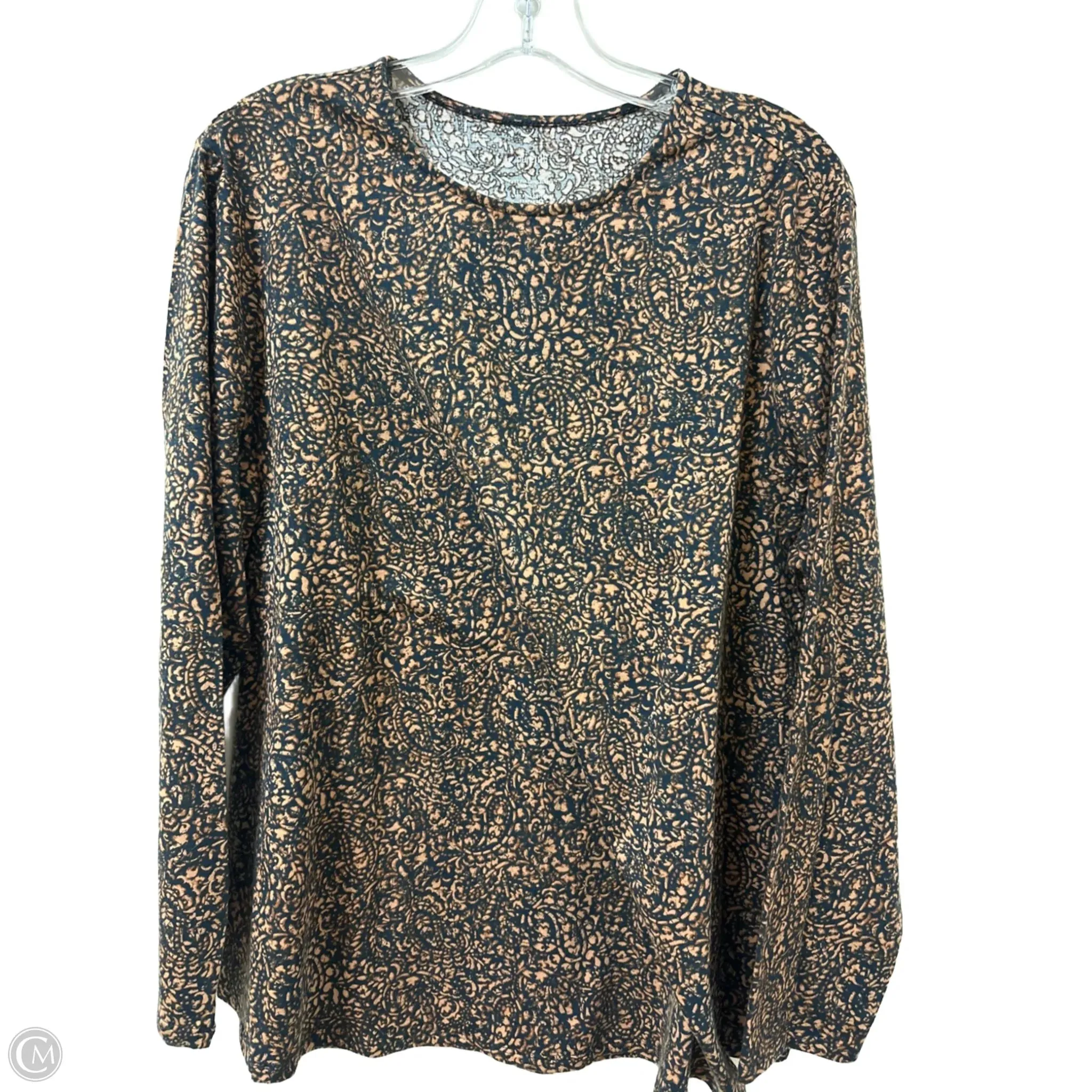 Top Long Sleeve By Pure Jill In Brown, Size: L