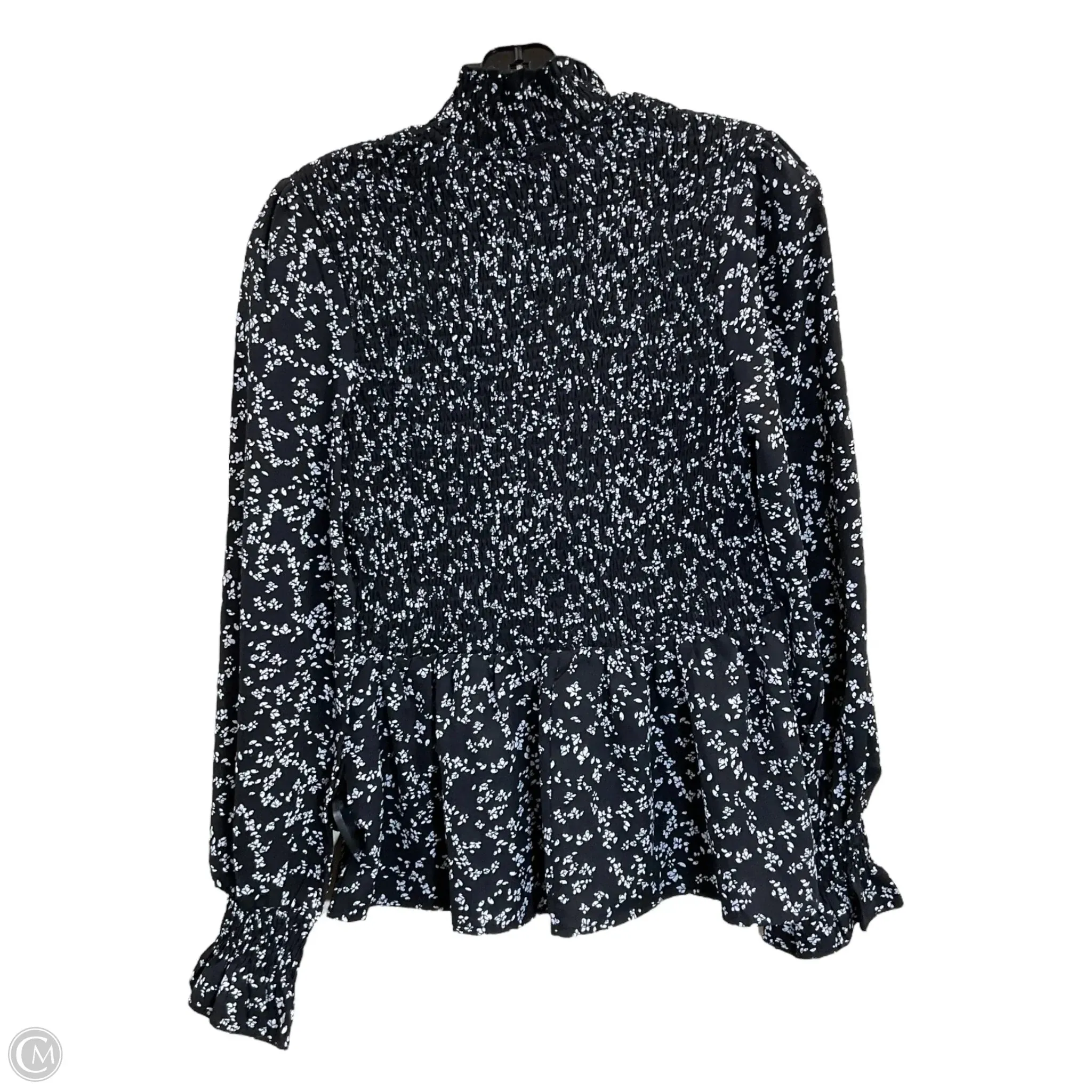 Top Long Sleeve By Shein In Black & White, Size: M