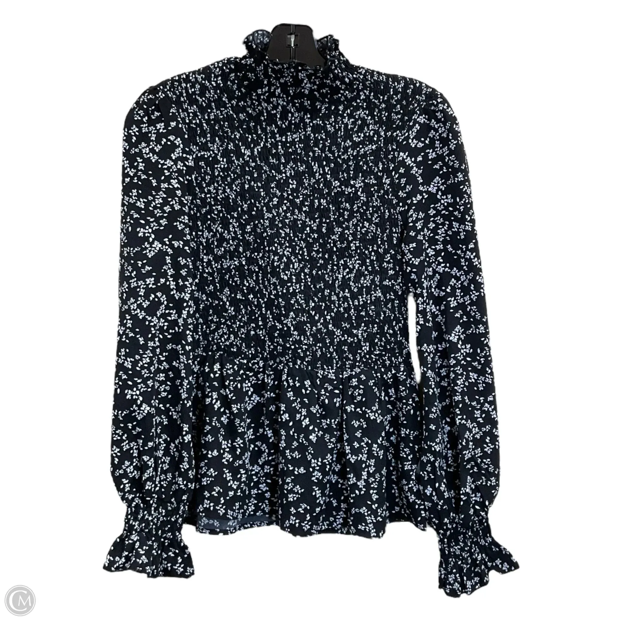 Top Long Sleeve By Shein In Black & White, Size: M