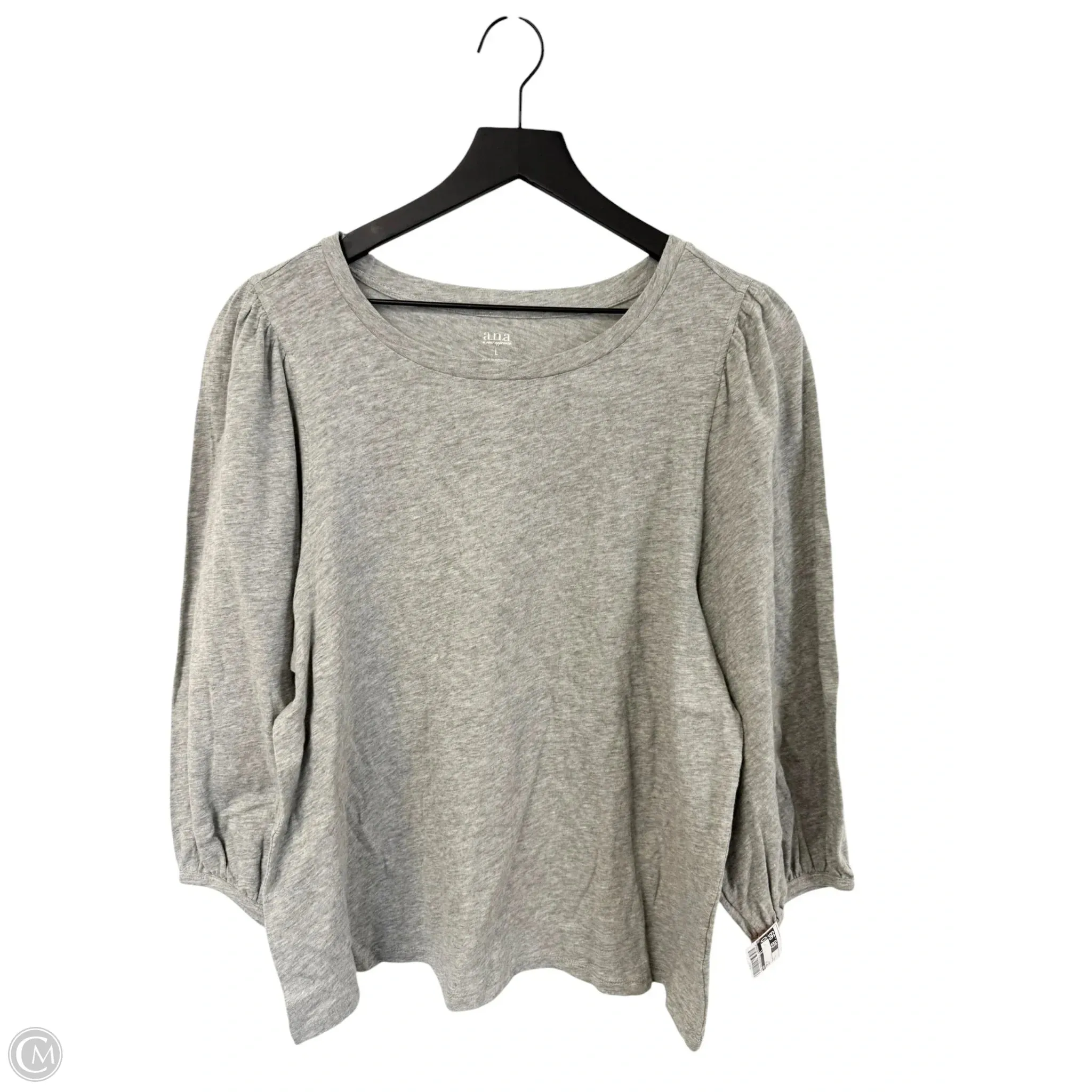 Top Short Sleeve By Ana In Grey, Size: L