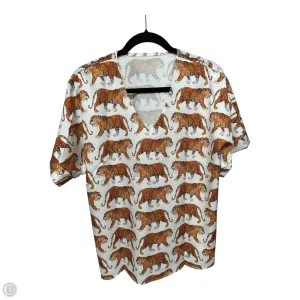 Top Short Sleeve By Clothes Mentor In Animal Print, Size: L