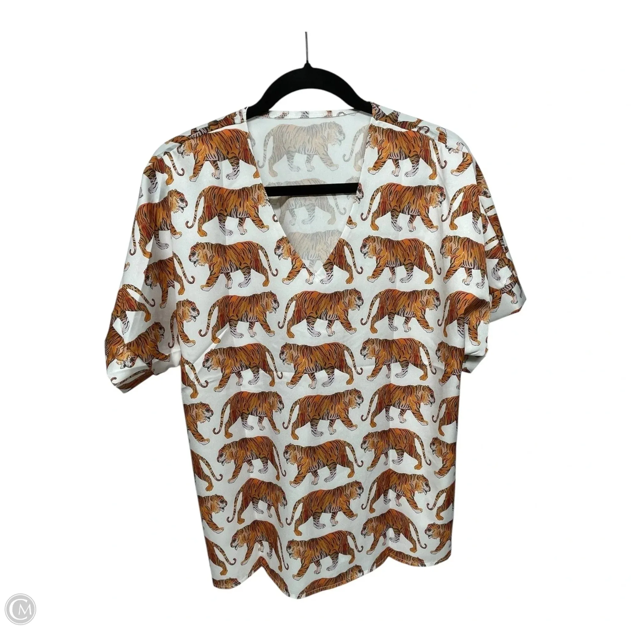 Top Short Sleeve By Clothes Mentor In Animal Print, Size: L