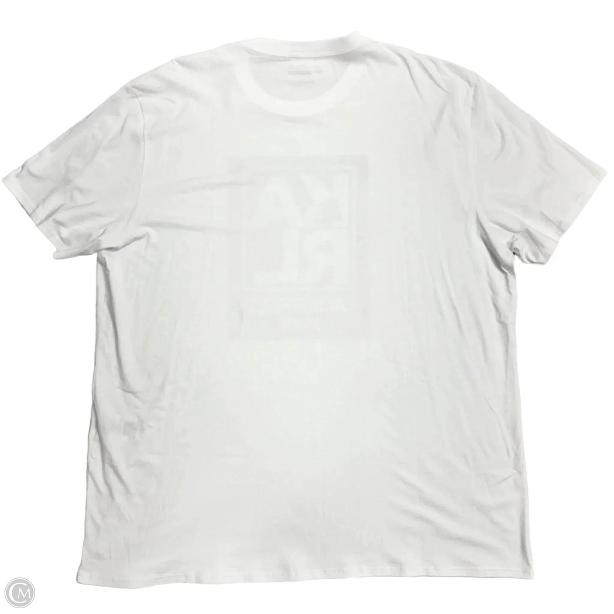 Top Short Sleeve Designer By Karl Lagerfeld In Purple & White, Size: 2x