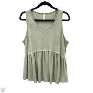 Top Sleeveless By Mts In Green, Size: L