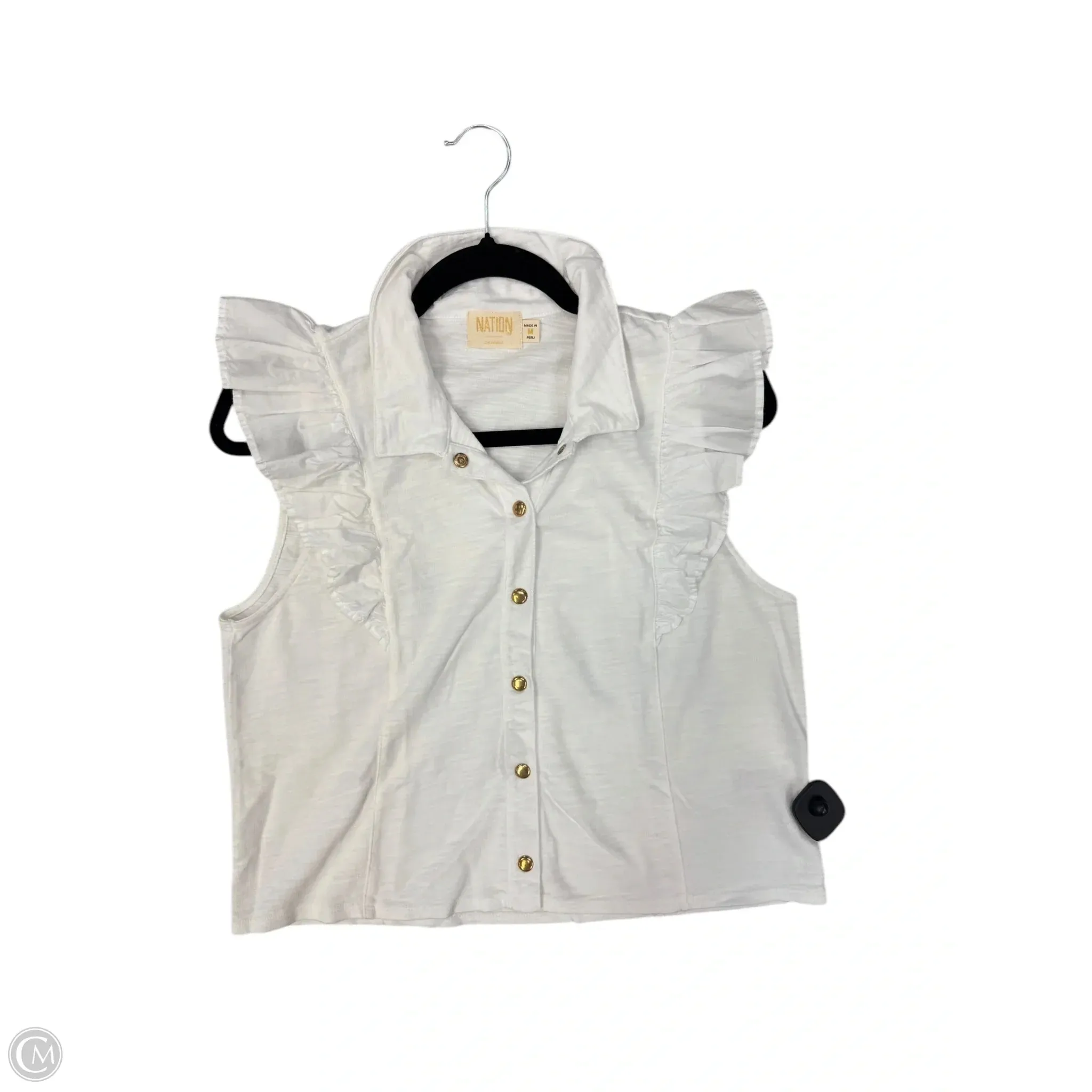 Top Sleeveless By Nation In White, Size: M