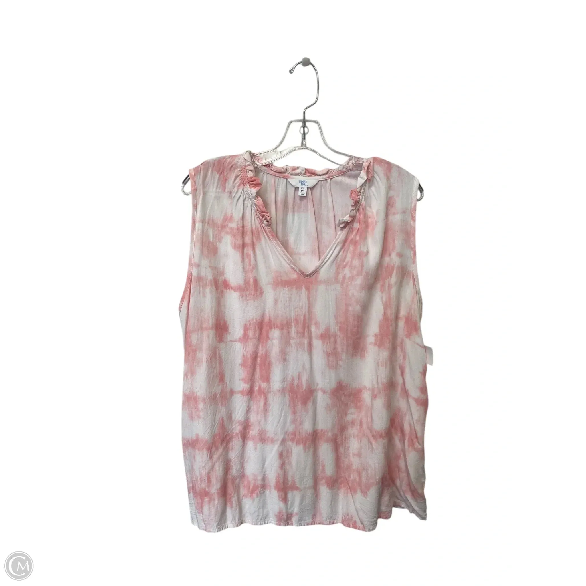 Top Sleeveless By Time And Tru In Pink, Size: Xxl