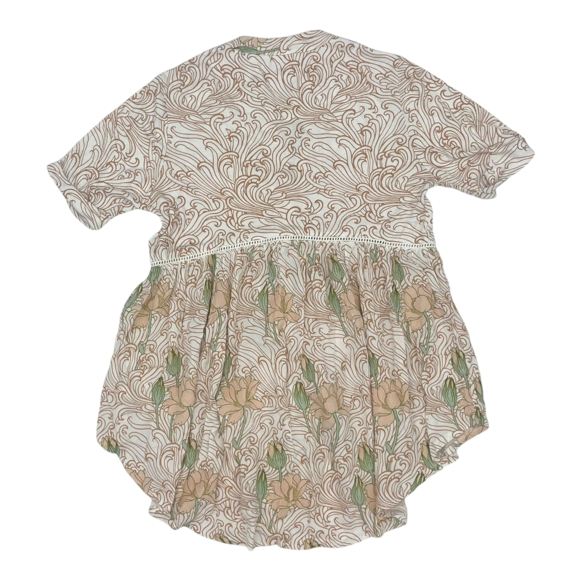 Tunic Ss By Anthropologie In Tan & White, Size:Xs