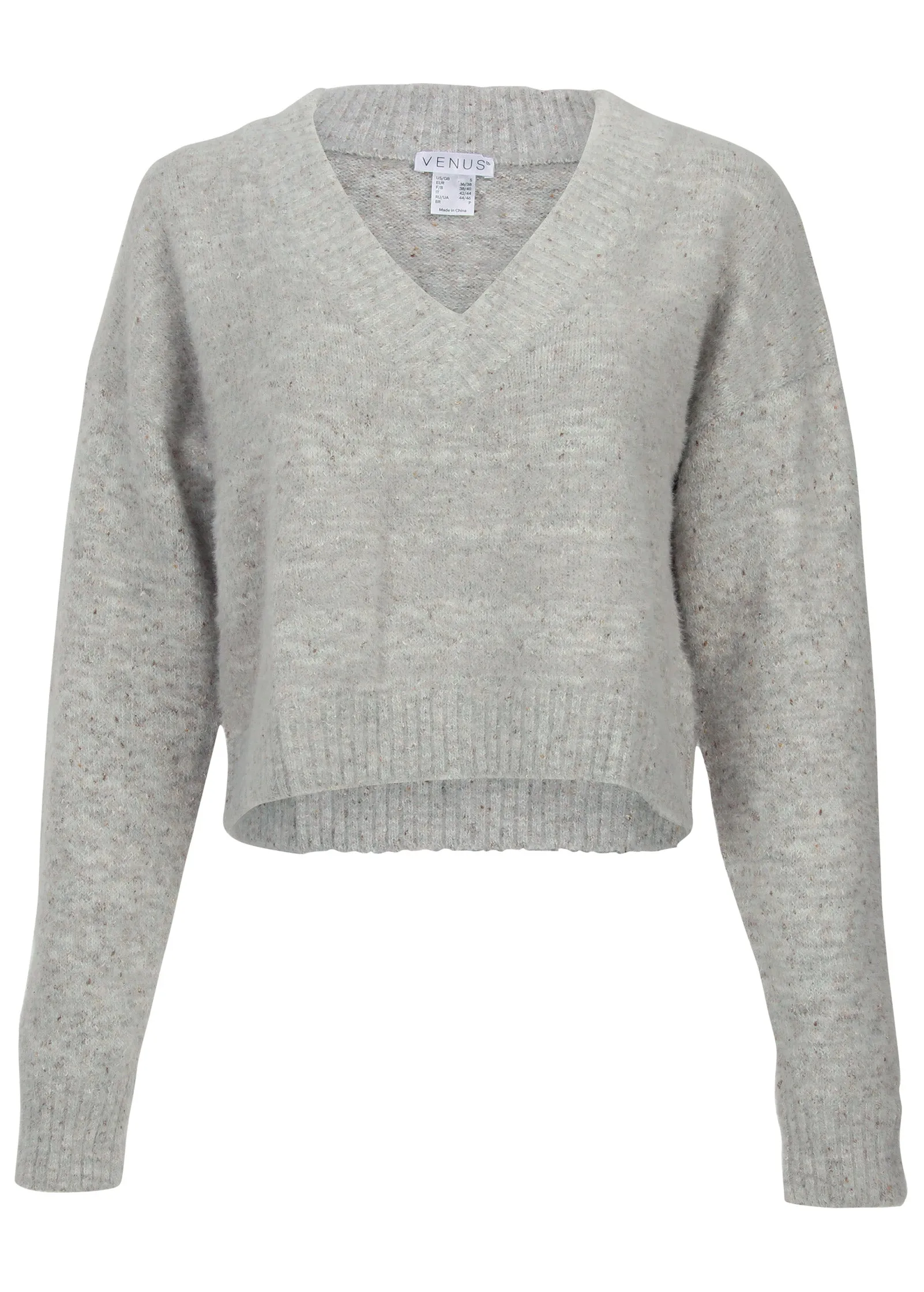 V-Neck Sweater - Medium Heather Grey
